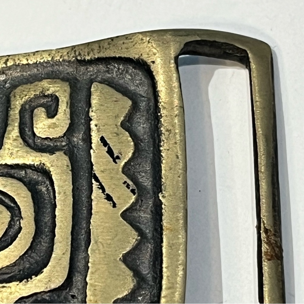 Set Of 2 Vintage Metal Belt Buckles Native American Inspired And 708 Steel - Picture 16 of 16